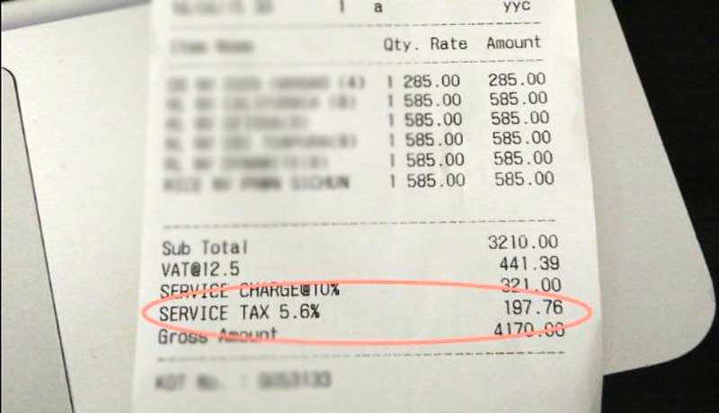 Restaurants Billing Service Charges In Addition To Taxes Is Optional 